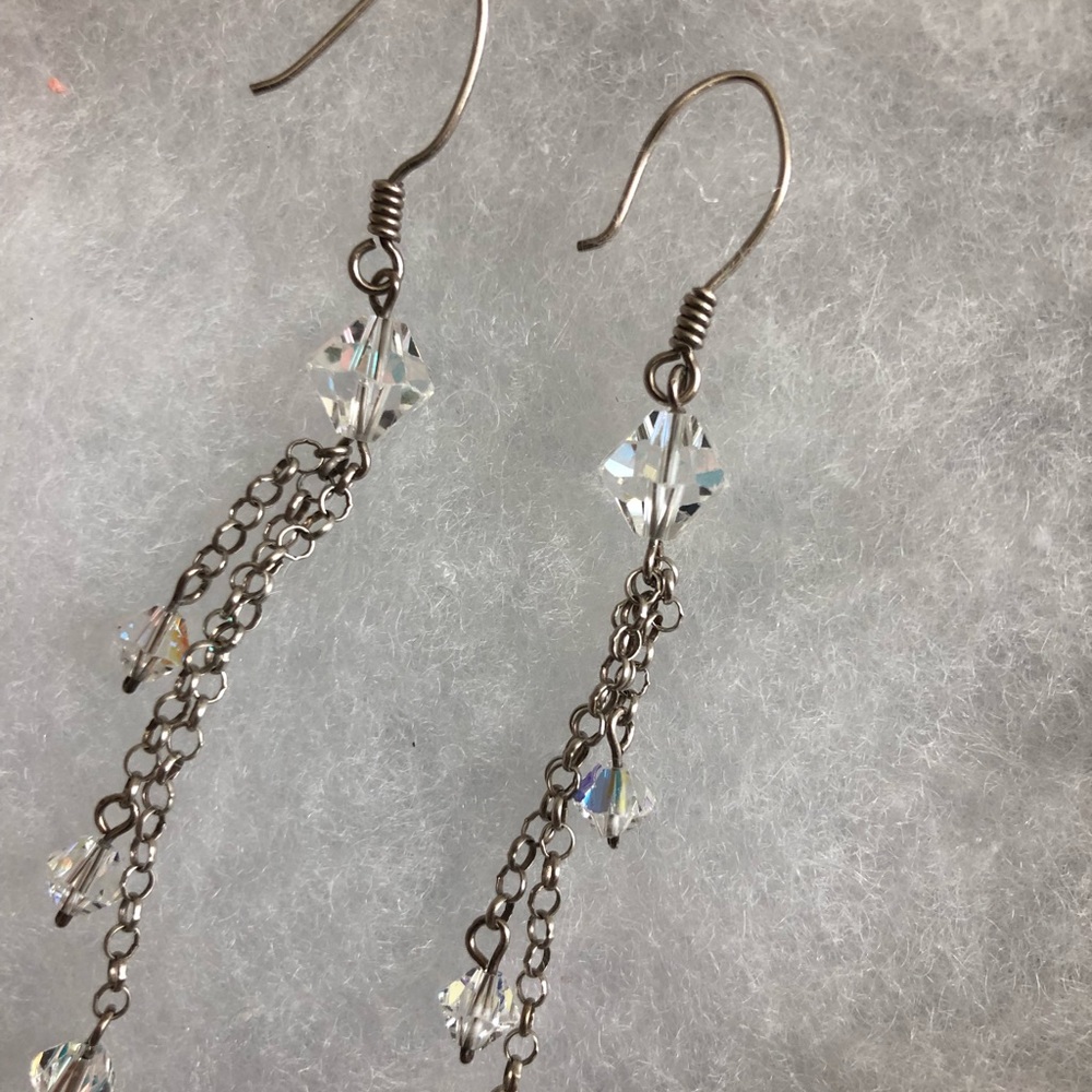 Handmade sterling silver and murano earrings